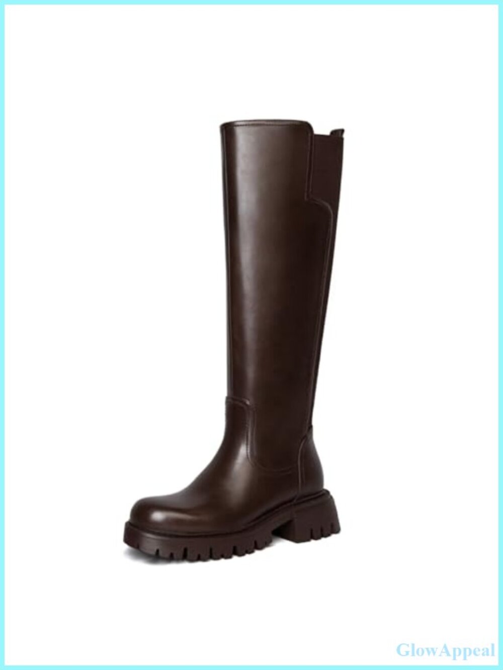 Women's Knee High Boots Comfortable Stretch Round Toe Chunky Heel Tall Riding